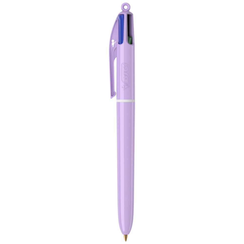 BIC 4 Colours Pastel Ballpoint Pen 3 Pack - Red, Blue, Green & Black Ink