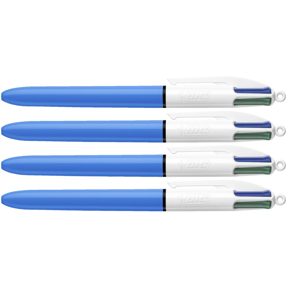 BIC 4 Colours Retractable Ballpoint Pens 1mm - 4 Pack