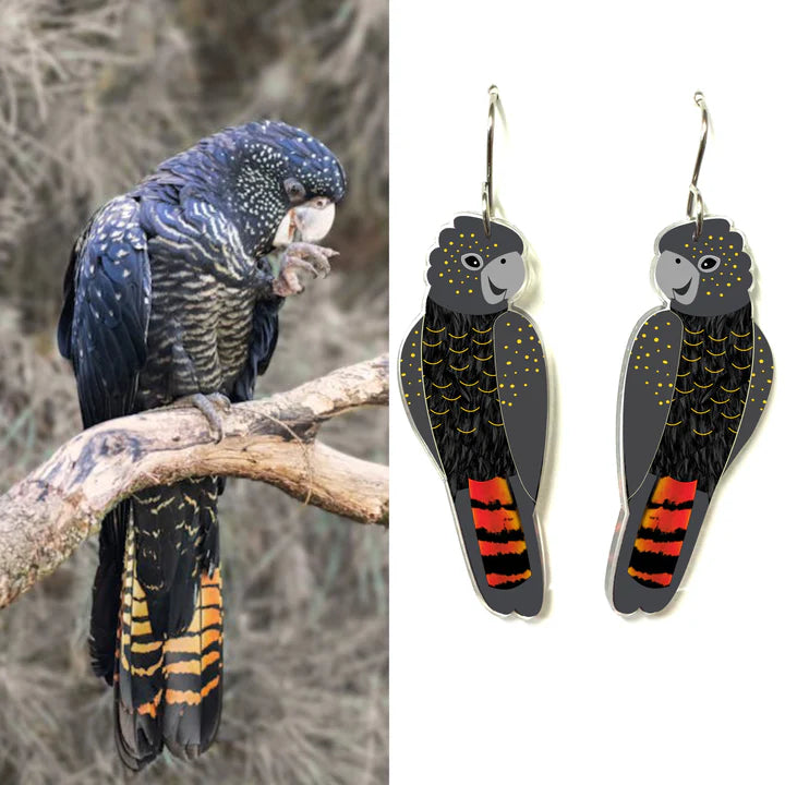 Black Cockatoo Earrings by Smyle Designs