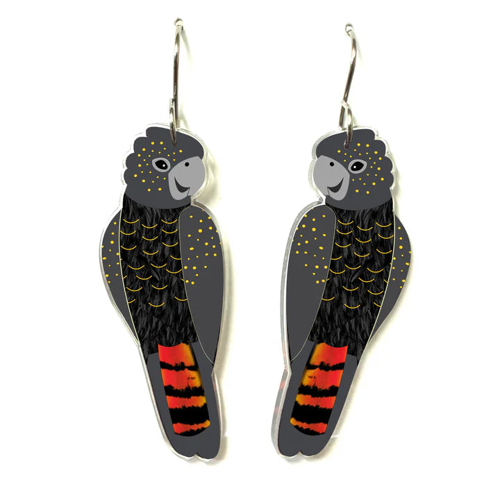 Black Cockatoo Earrings by Smyle Designs