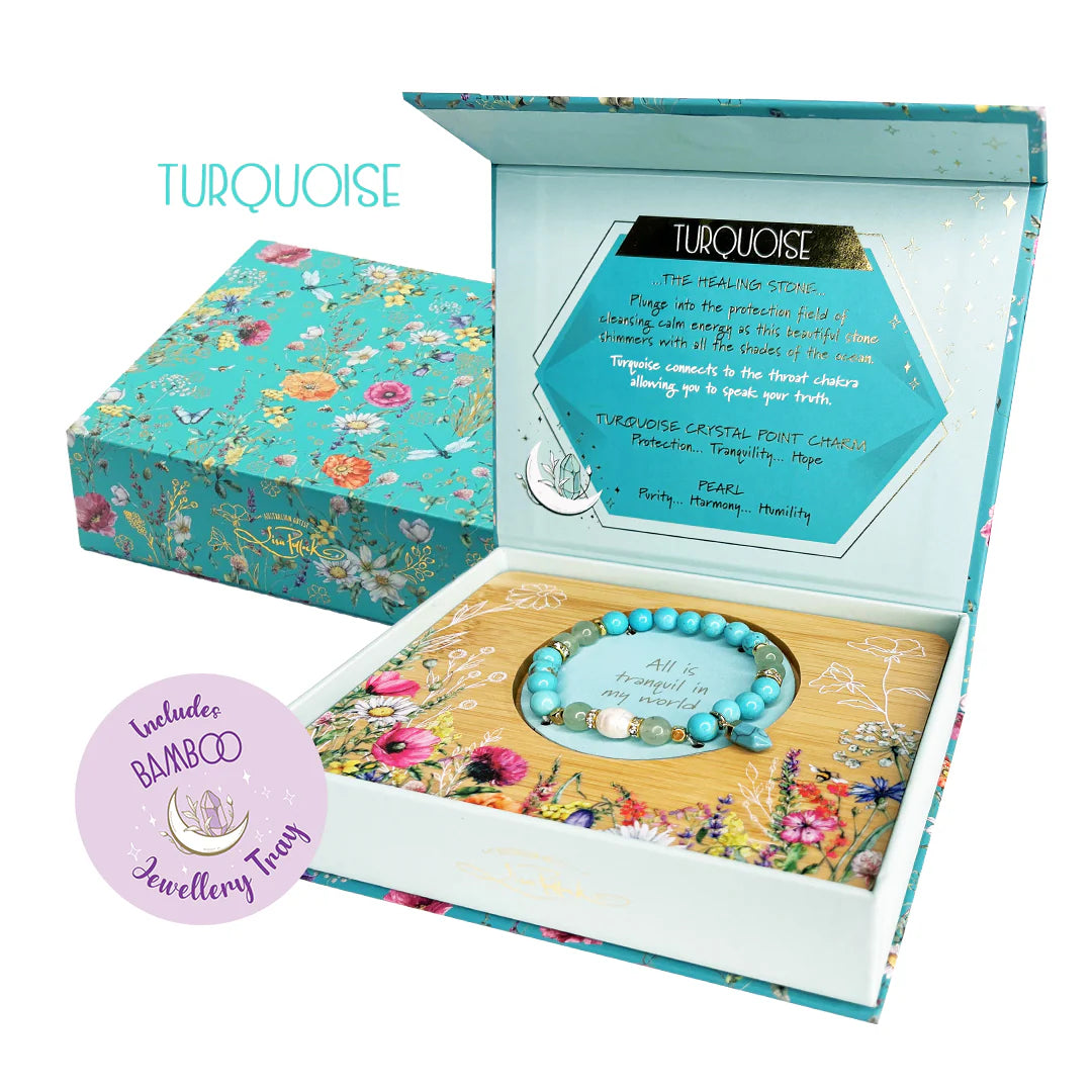 Lisa Pollock Crystal Point Bracelet Gift Set - Turquoise