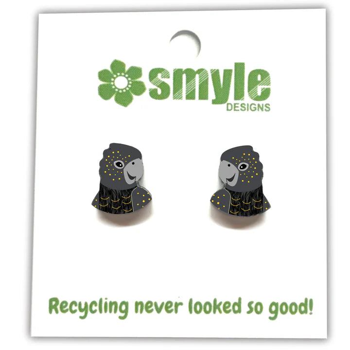 Black Cockatoo Studs by Smyle Designs