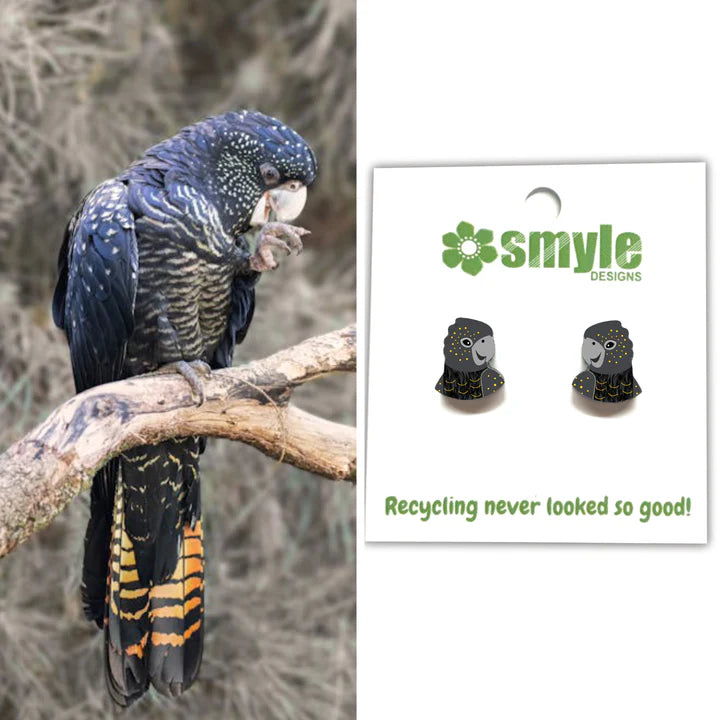 Black Cockatoo Studs by Smyle Designs