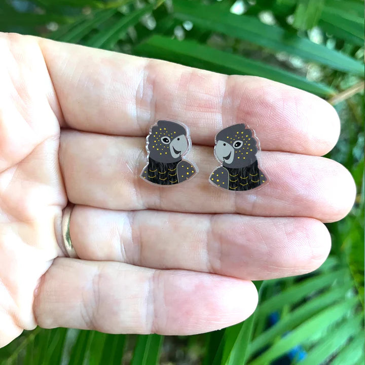 Black Cockatoo Studs by Smyle Designs