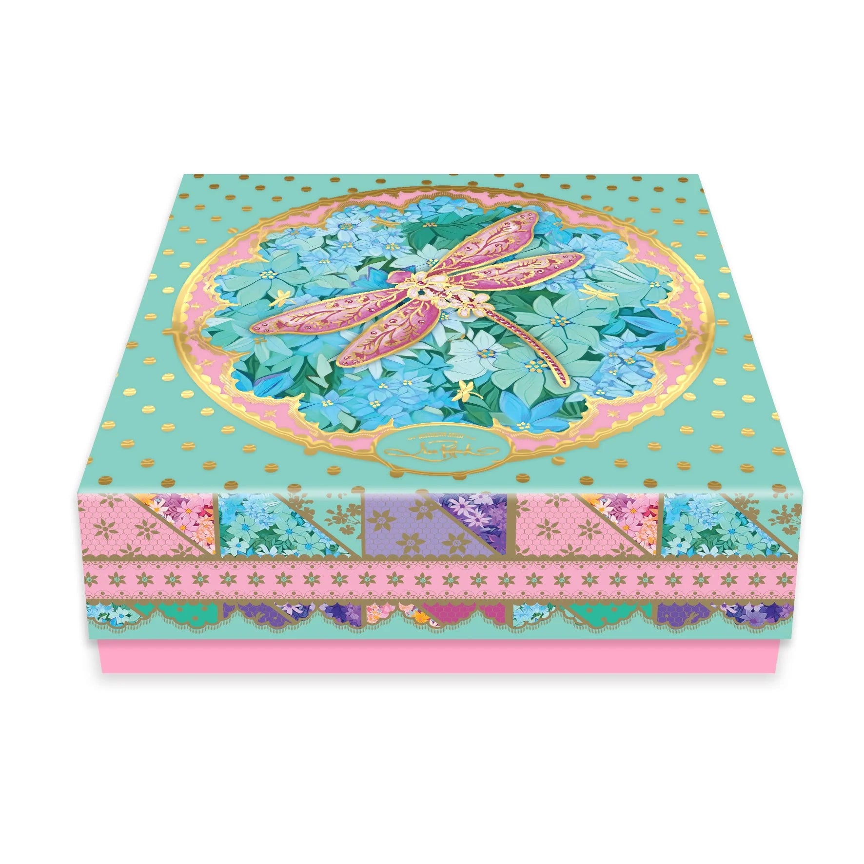 Ceramic Glam Jar - Pretty Patchwork By Lisa Pollock Art from the Heart Gift for her