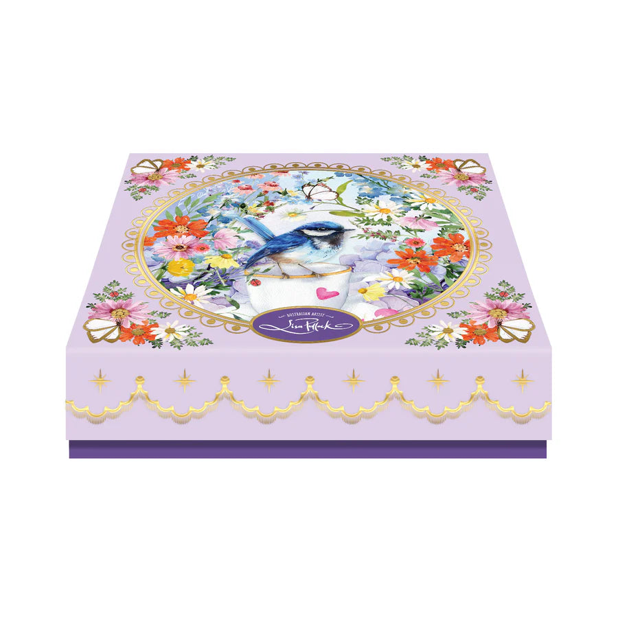 Lisa Pollock Ceramic Trinket Dish – Teatime Wrens – Art from the Heart Gift for Her