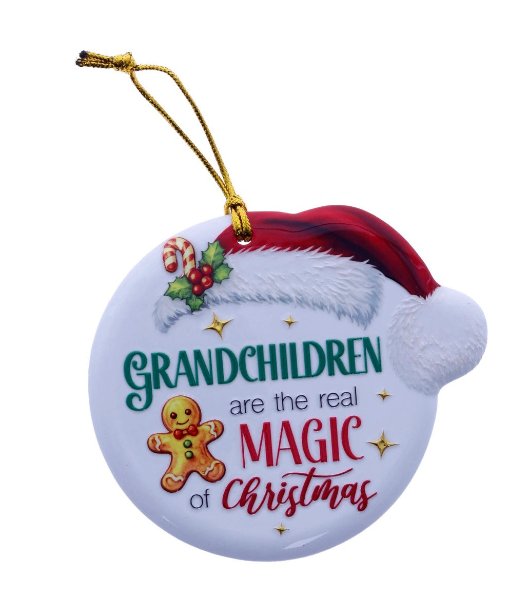 Family Friends House Christmas Sentiments Hanging Ceramic Plaque
