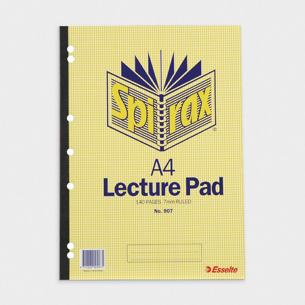 Spirax A4 No. 907 Lecture Pad 140 Page