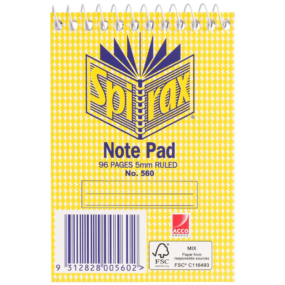 Spirax No. 560 Pocket Note Pad 96 Page 5 Pack