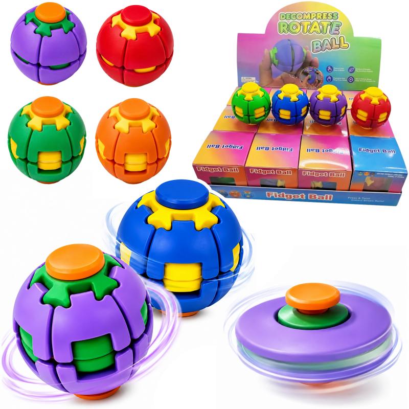 2 Pieces of Fidget Spinner Ball - 360° Press & Spin Stress Relief Toy