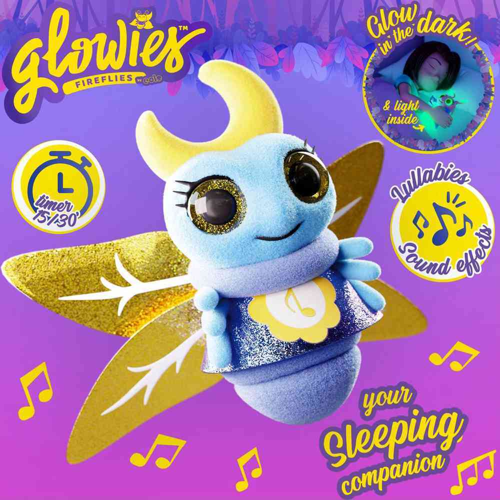 Glowies Fireflies Blue Plush with Light, Music & Sounds - Glow in the dark,