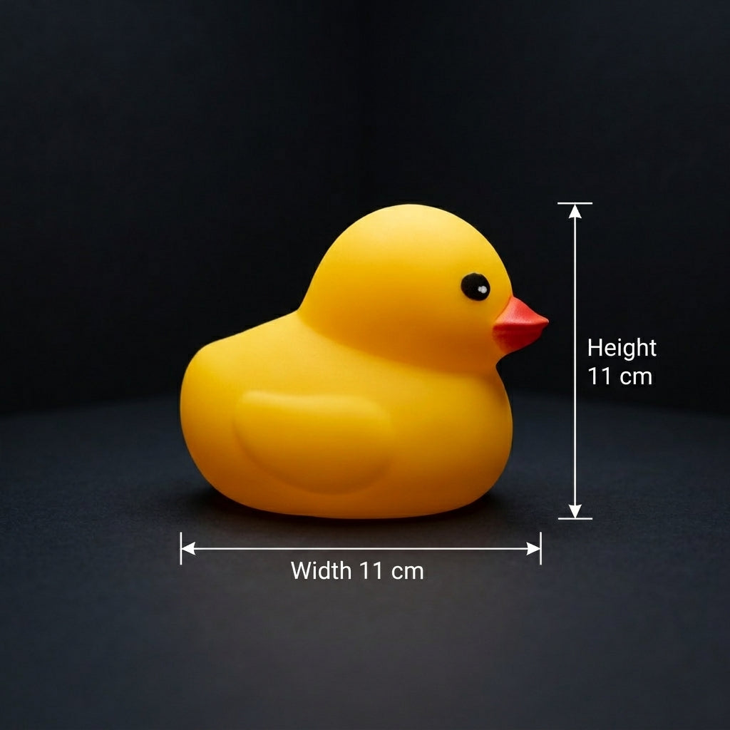 Jumbo duck squishy with dimensions of 11 cm high and 11 cm wide