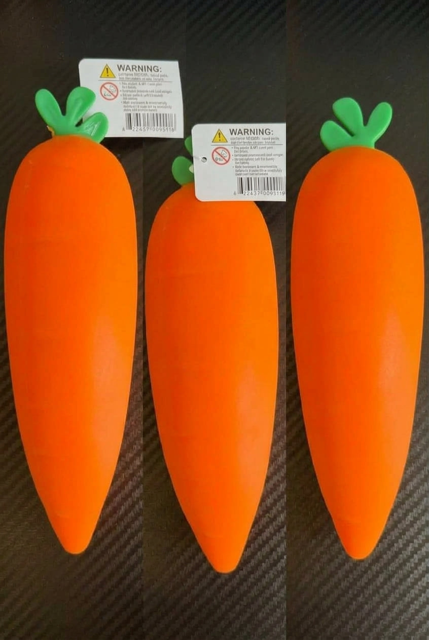 Jumbo Carrot Squishy Toy – TPR Vegetable Squeeze Toy 25 cm, Sensory Squish Toy
