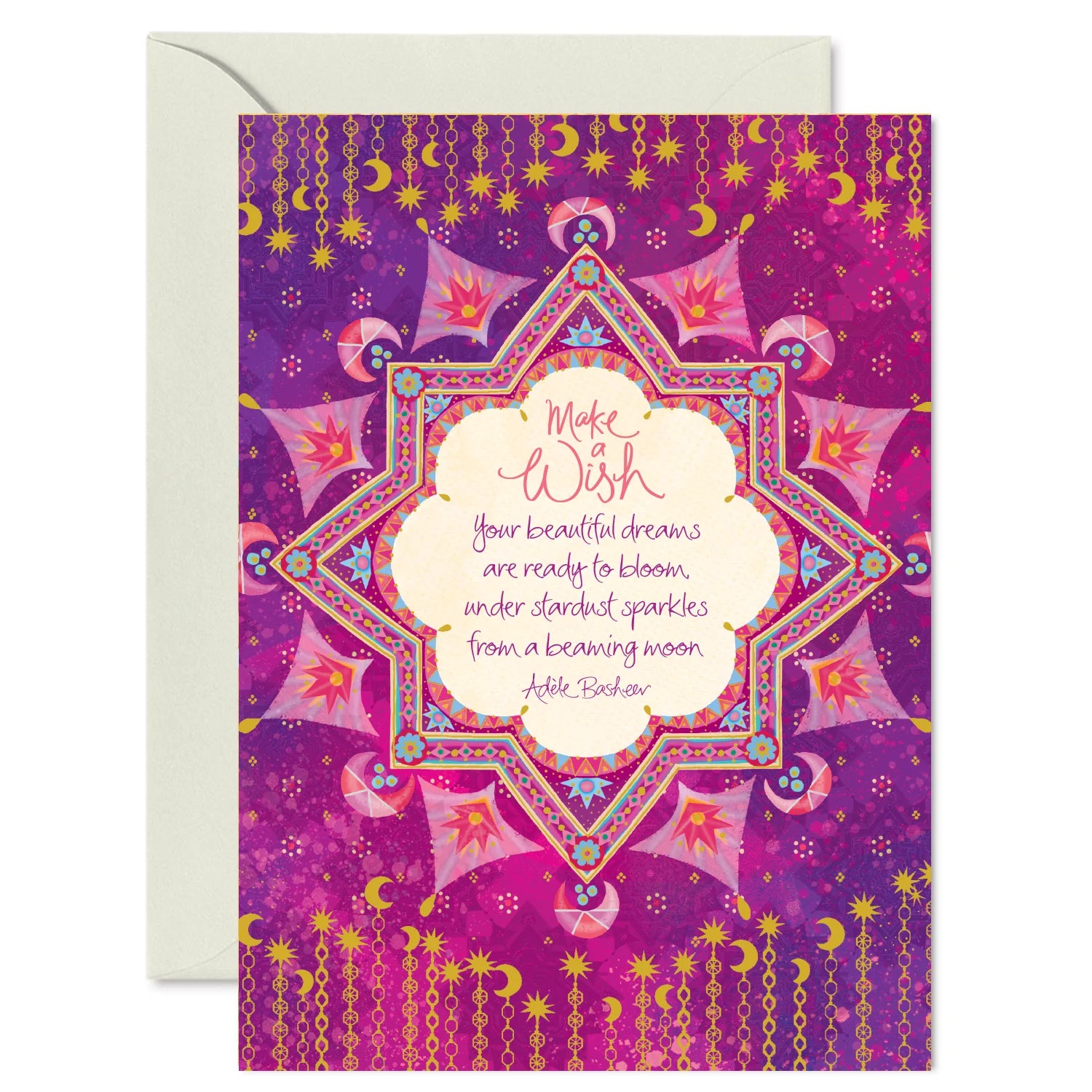 Intrinsic Make a Wish Stardust Greeting Card by Adele Basheer