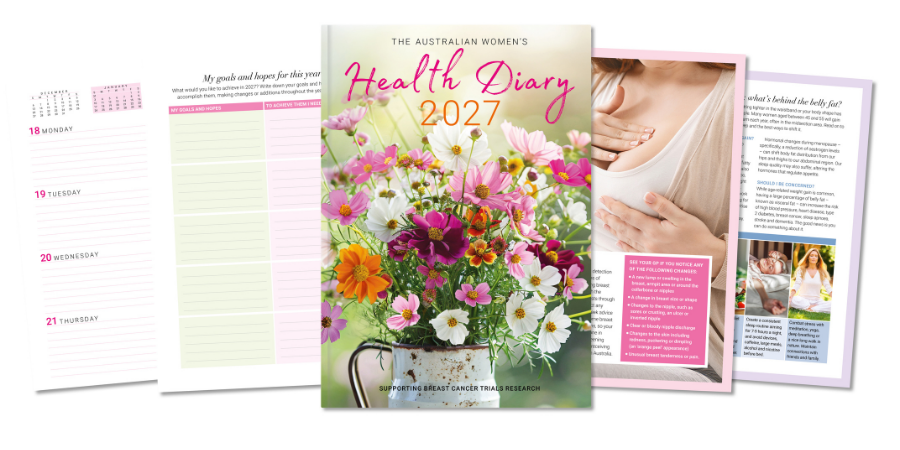 2027 Australian Women's Health Diary - Supports Breast Cancer Trials Research