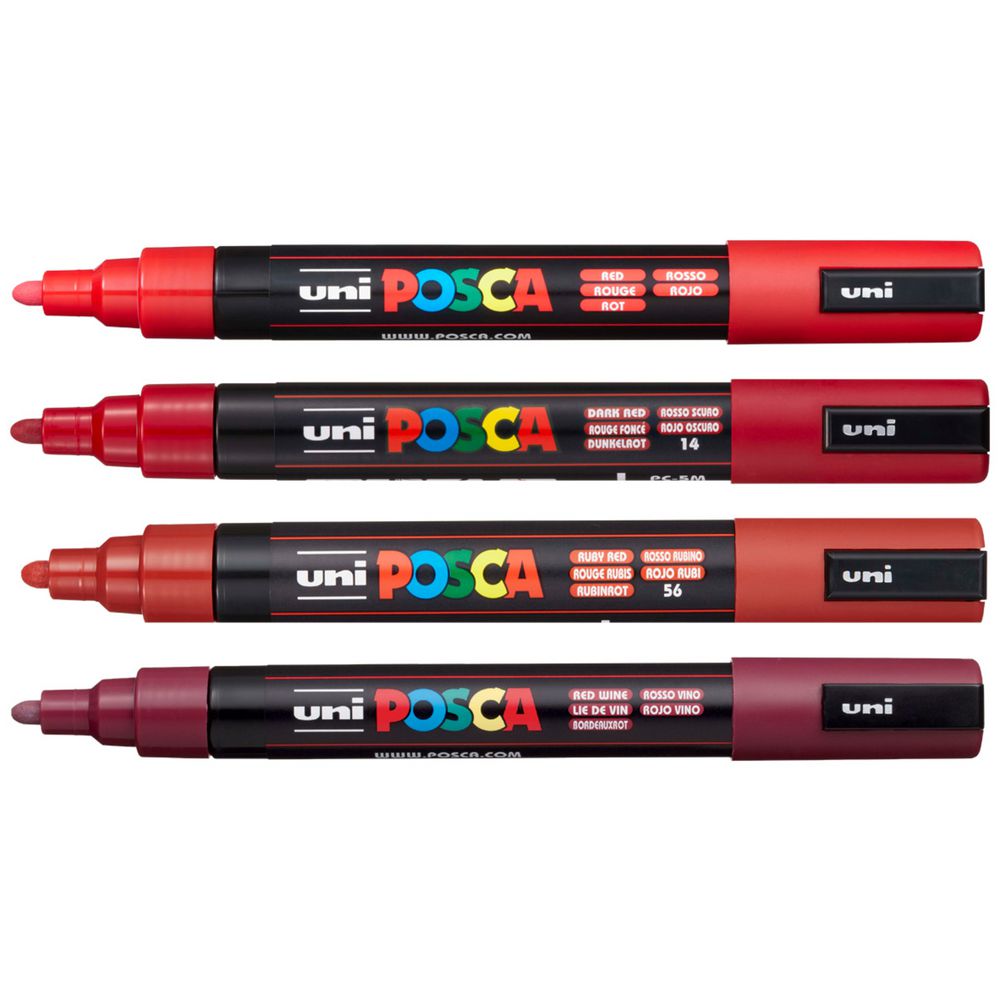 POSCA PC-5M Paint Markers - 4 Shades of Red