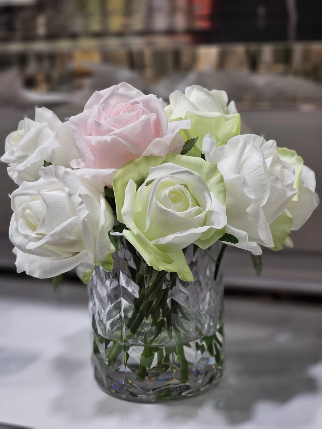 *NEW* Cote Noire Herringbone Flower - Rose Buds - Clear - French Pink, Green & White - HCF13