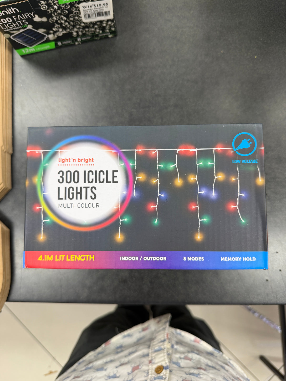 Light'n Bright 300 Icicle Lights Multi-Colour – 4.1m Indoor/Outdoor