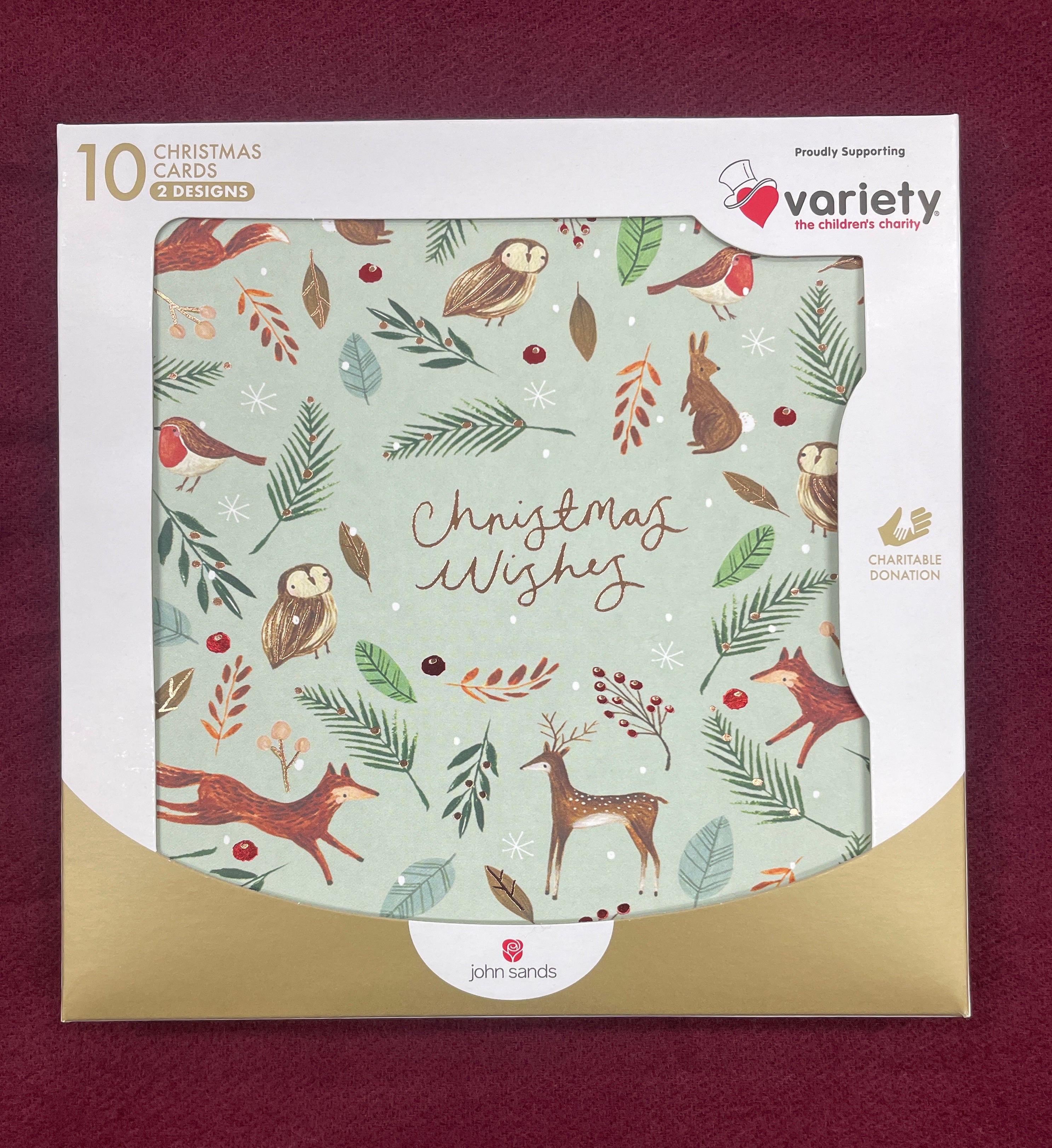 John Sands Christmas Cards - Woodland Wishes Pack (10 Cards, 2 Designs)