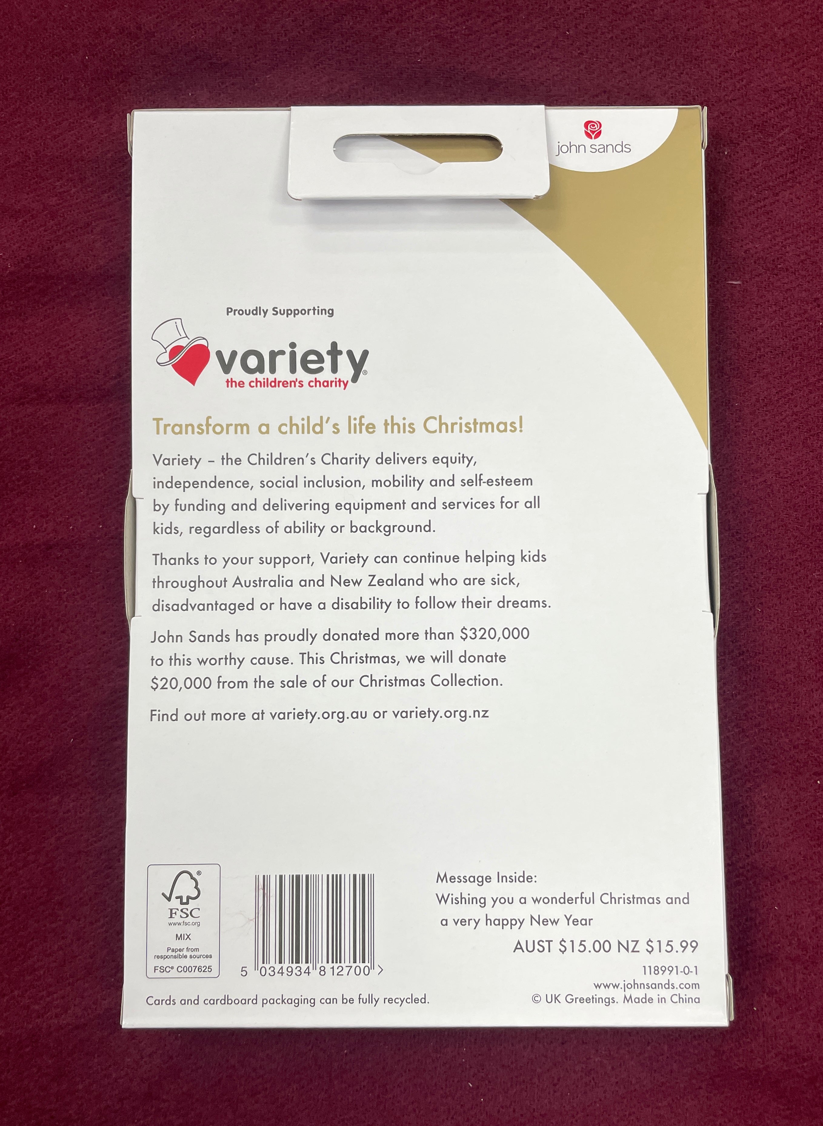 John Sands Charity Christmas Cards - Laser Cut Snowflakes (5 Cards)