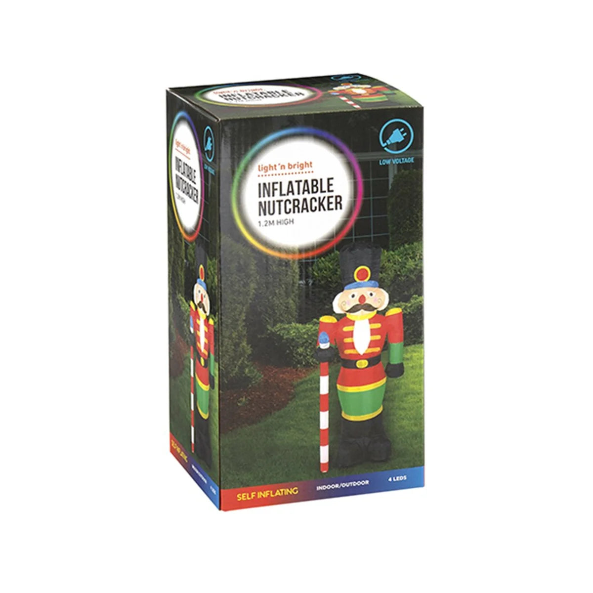 Light'n Bright Inflatable Nutcracker 1.2m – Self Inflating with 4 LEDs