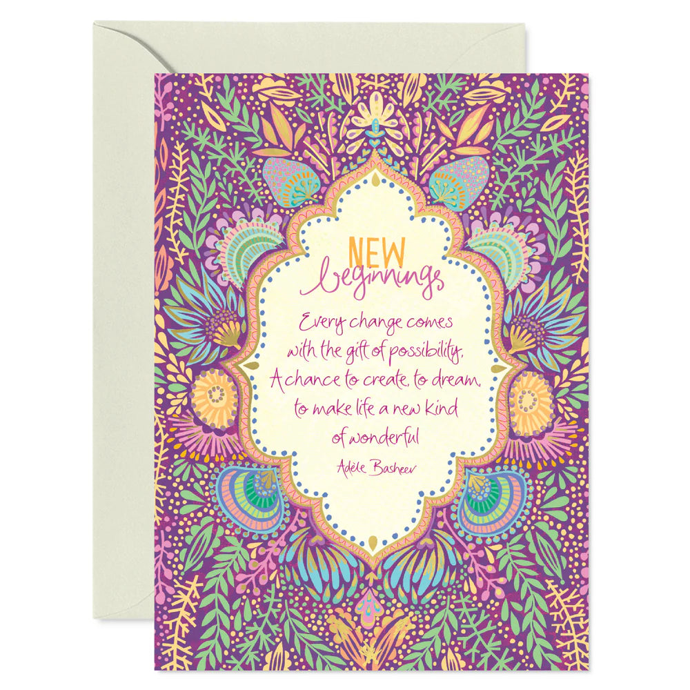 Intrinsic New Beginnings Greeting Card by Adele Basheer