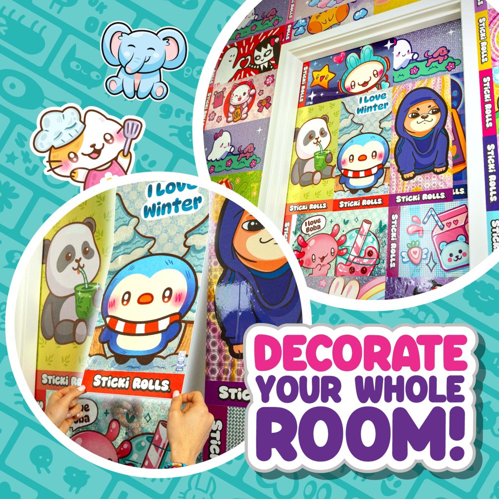 Sticki Rolls Jumbo Sticker Capsule Tube