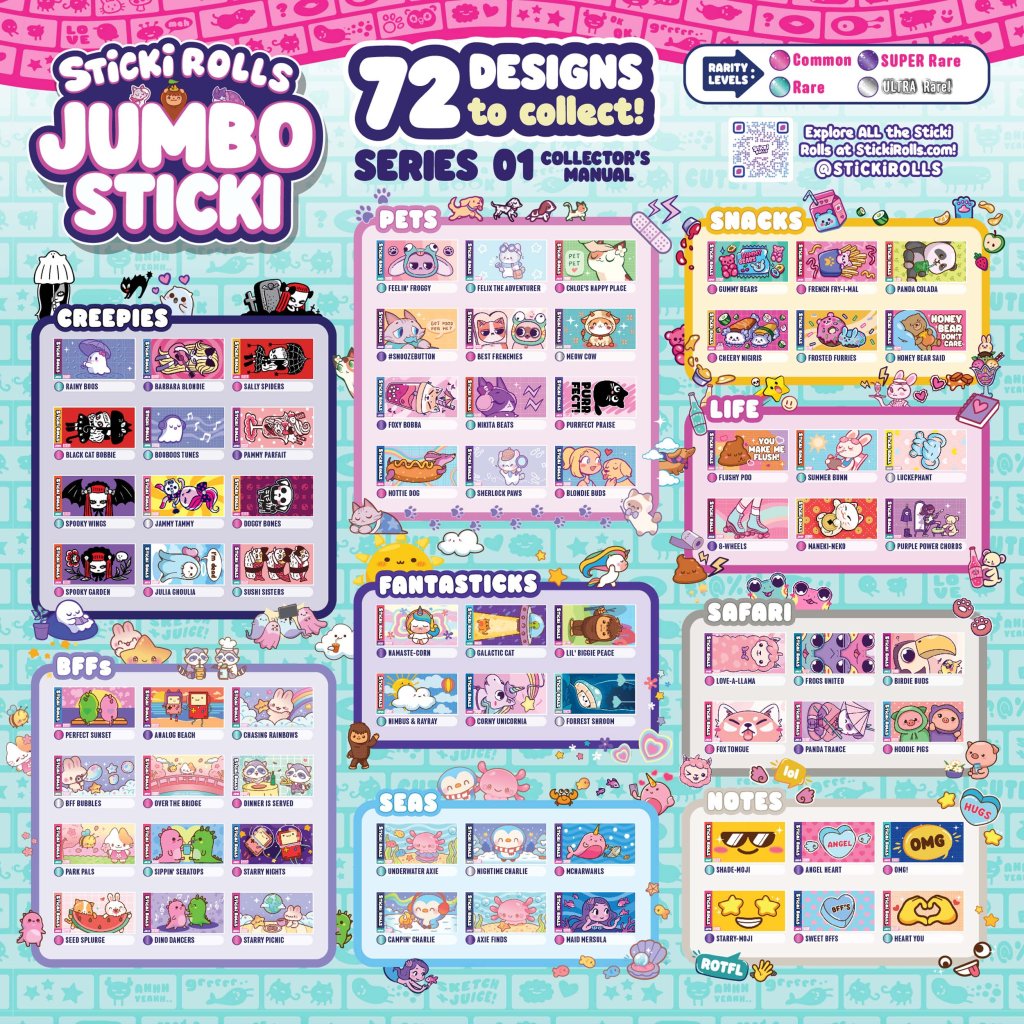 Sticki Rolls Jumbo Sticker Capsule Tube