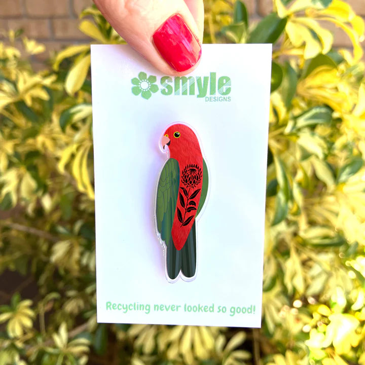 King Parrot Pin By Smyle Designs
