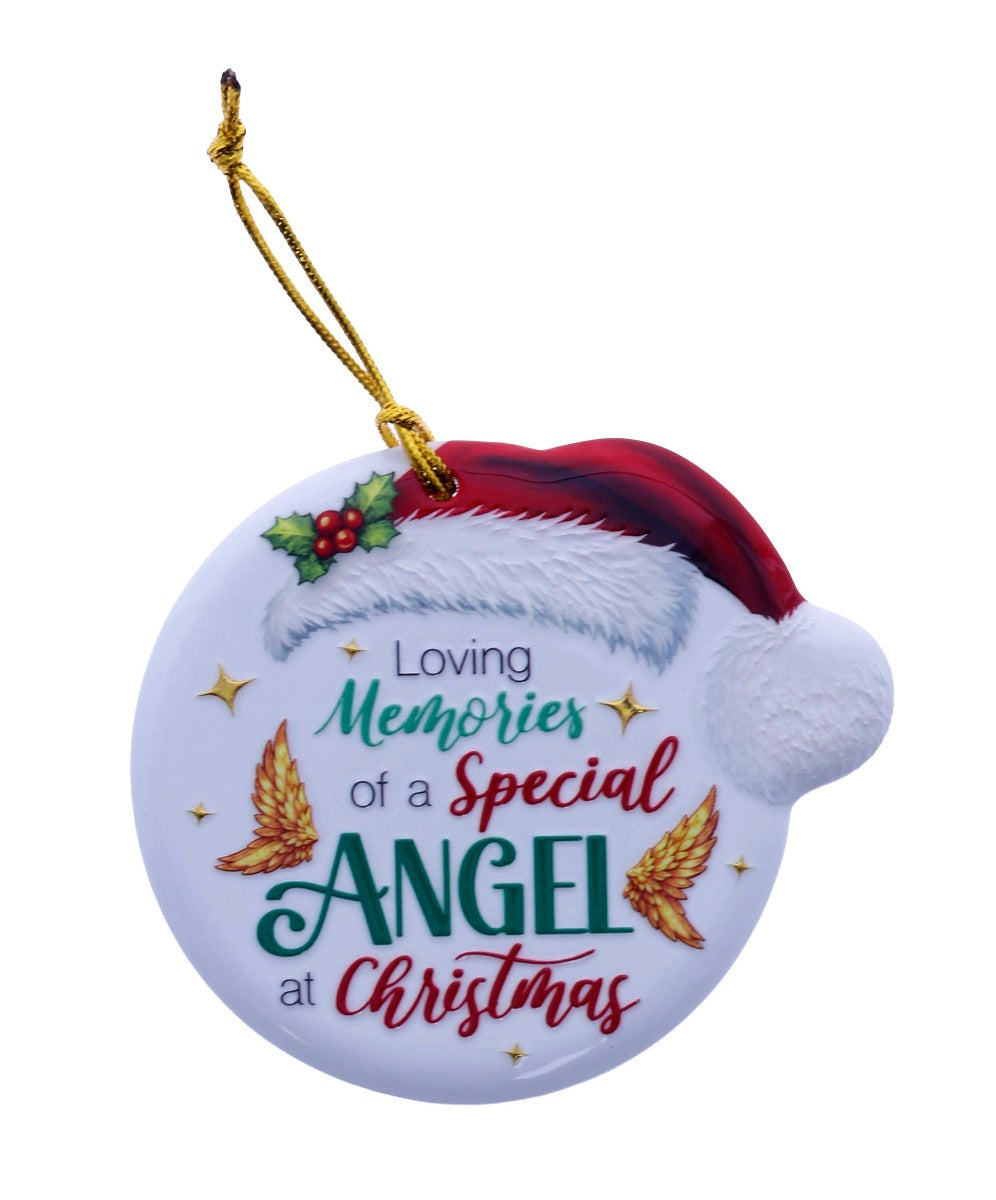 Family Friends House Christmas Sentiments Hanging Ceramic Plaque