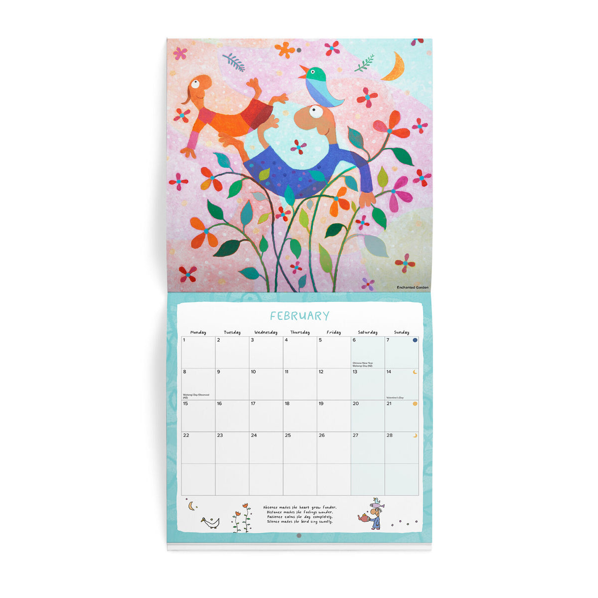 Leunig calendar March monthly spread with Getting There illustration