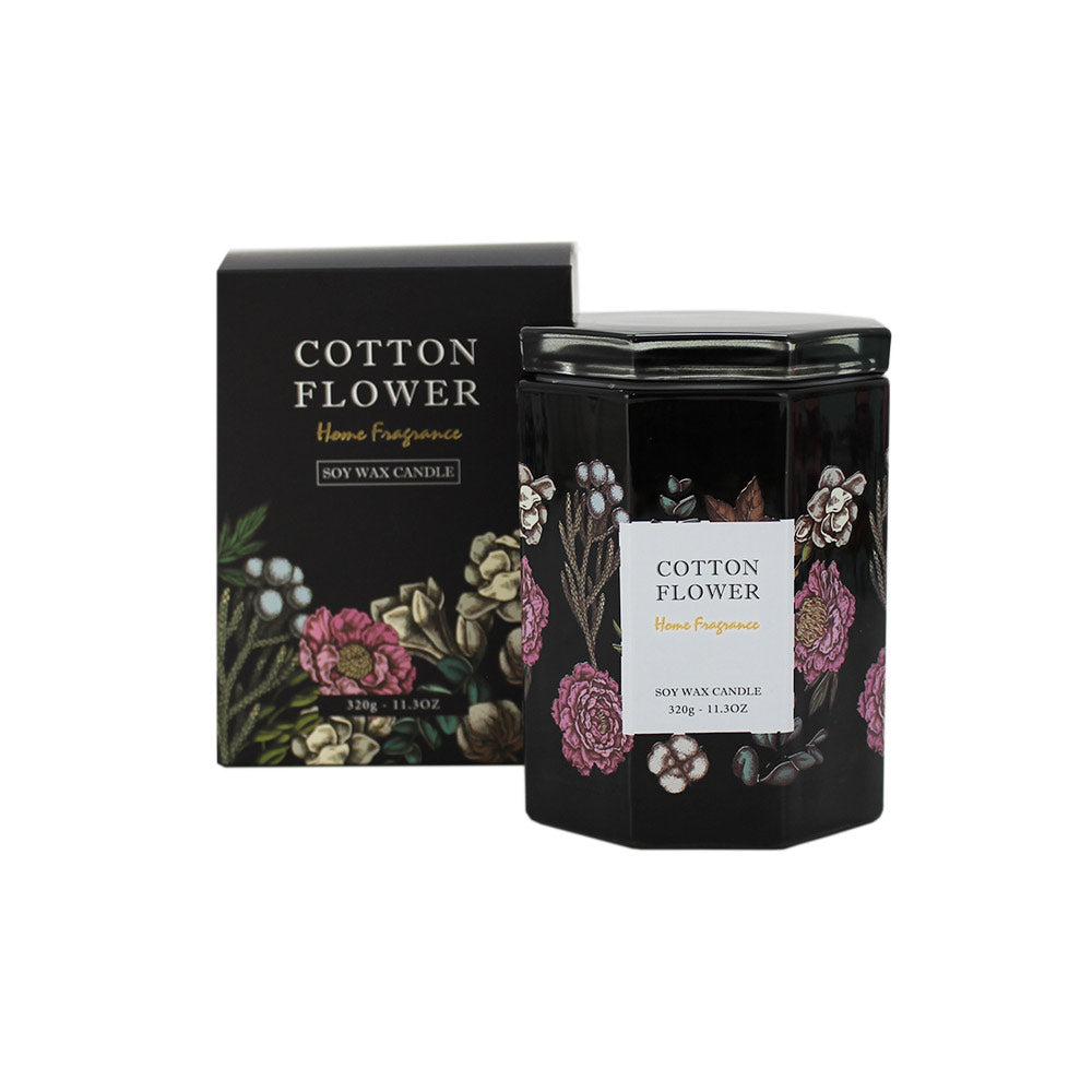 Home Fragrance Candle Jar 320g – Cotton Flower & Freesia