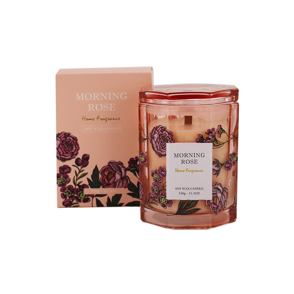 Home Fragrance Candle Jar 320g – Morning Rose