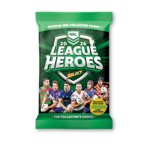 2026 NRL League Heroes Cards Box (3 Packs)