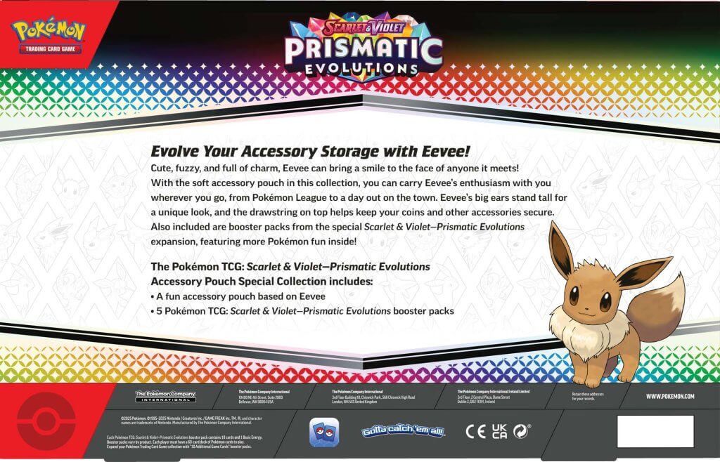 POKÉMON TCG Scarlet & Violet 8.5 Prismatic Evolutions Accessory Pouch