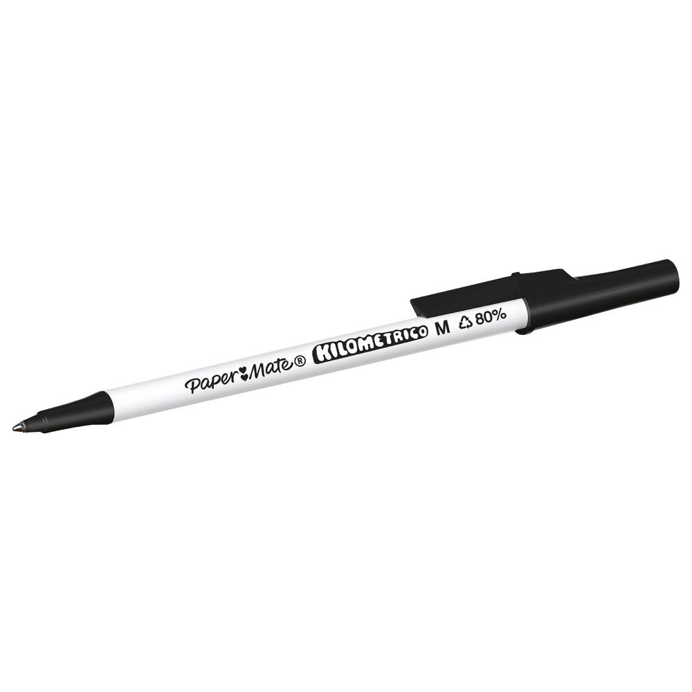 Paper Mate Kilometrico pens on desk with notebook - long-lasting ink