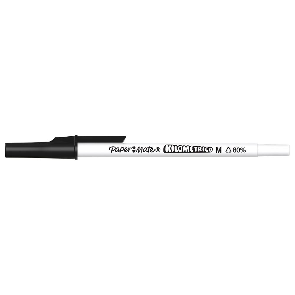 Paper Mate Kilometrico black ballpoint pen with cap off