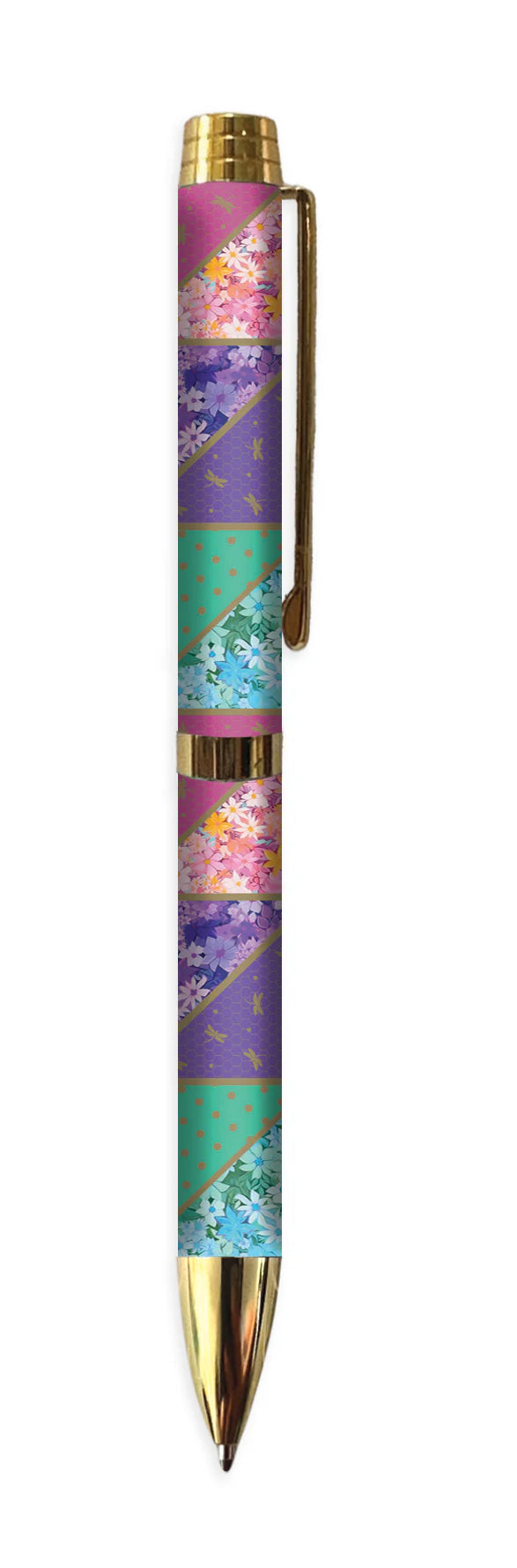 Lisa Pollock Designer Pen - Pretty Patchwork Premium Ballpoint Pen in a Box