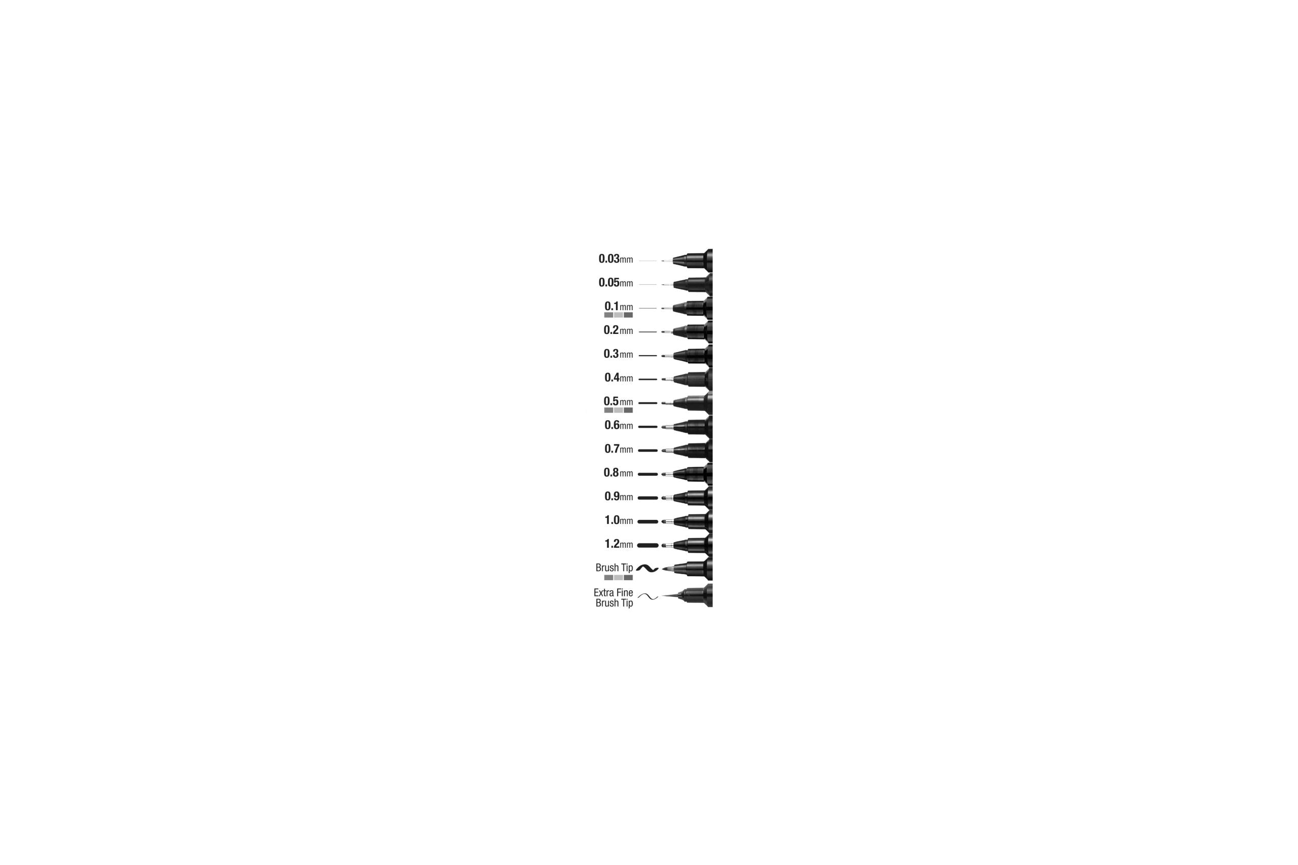 Uni-Ball Uni Pin Fineliner Black Tip Size 0.1 to 0.8