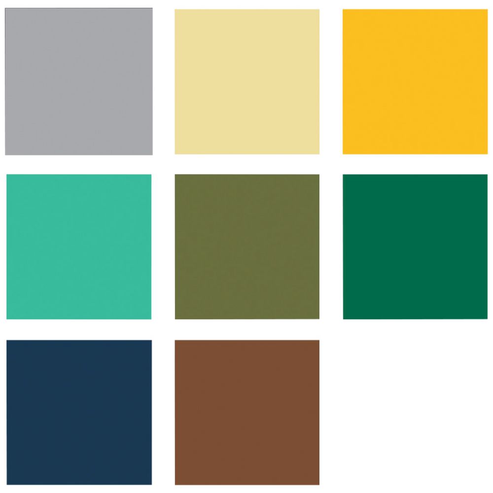 POSCA PC5M Earth Colours 8 Pack - colour swatches: Grey, Ivory, Ochre, Emerald Green, Khaki Green, English Green, Navy, Brown