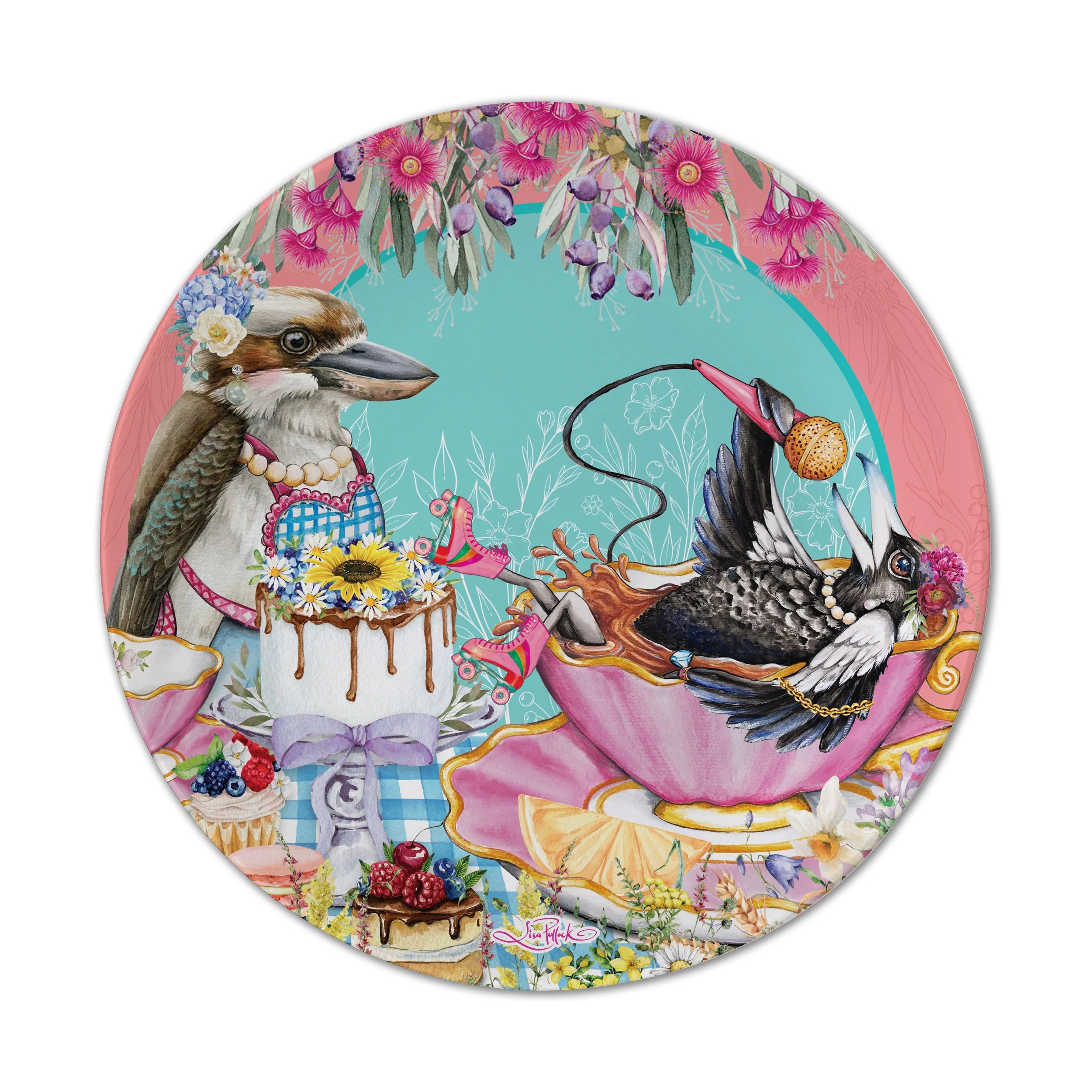 Lisa Pollock Melamine Plate Set – Aussie Animals