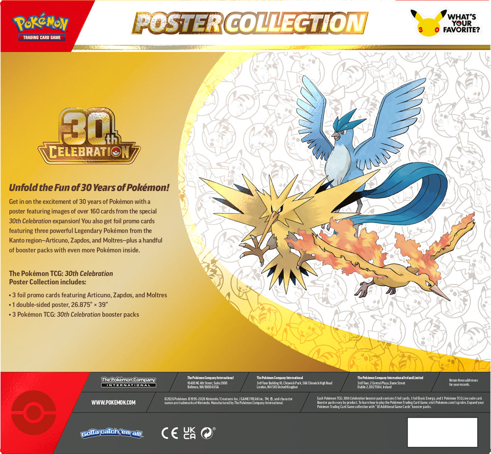 Pre-Order Pokémon TCG: 30th Celebration Poster Collection