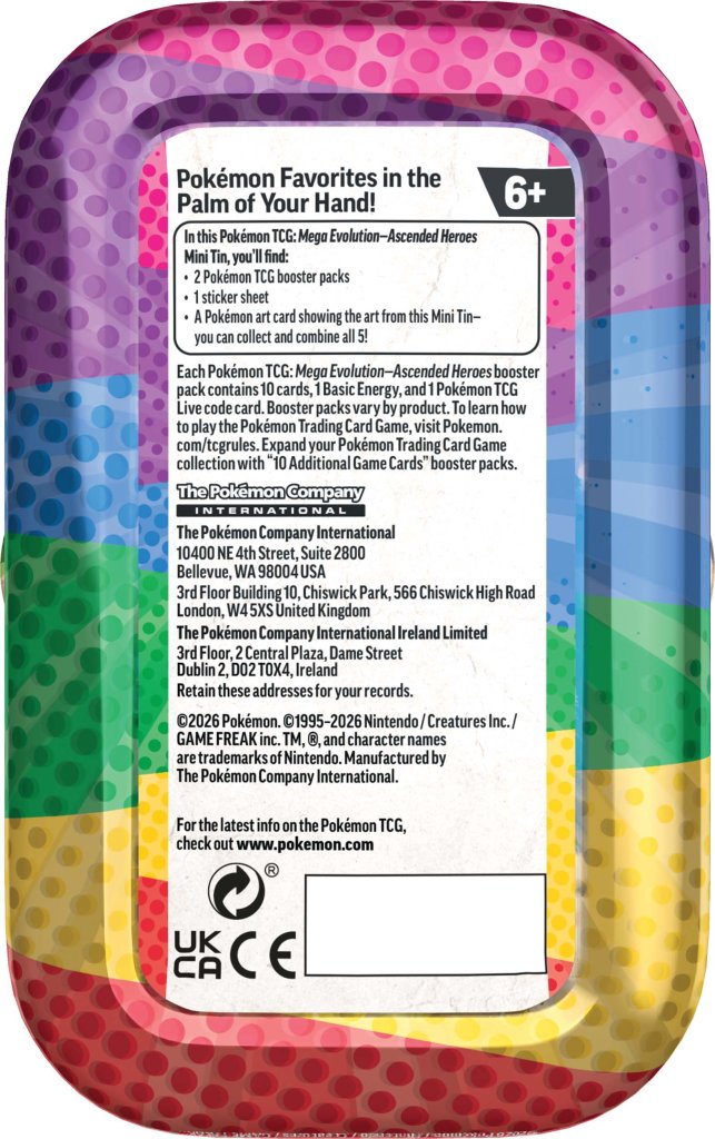 Pre-Order Pokémon TCG: Mega Evolution— Ascended Heroes Mini Tin - Assorted