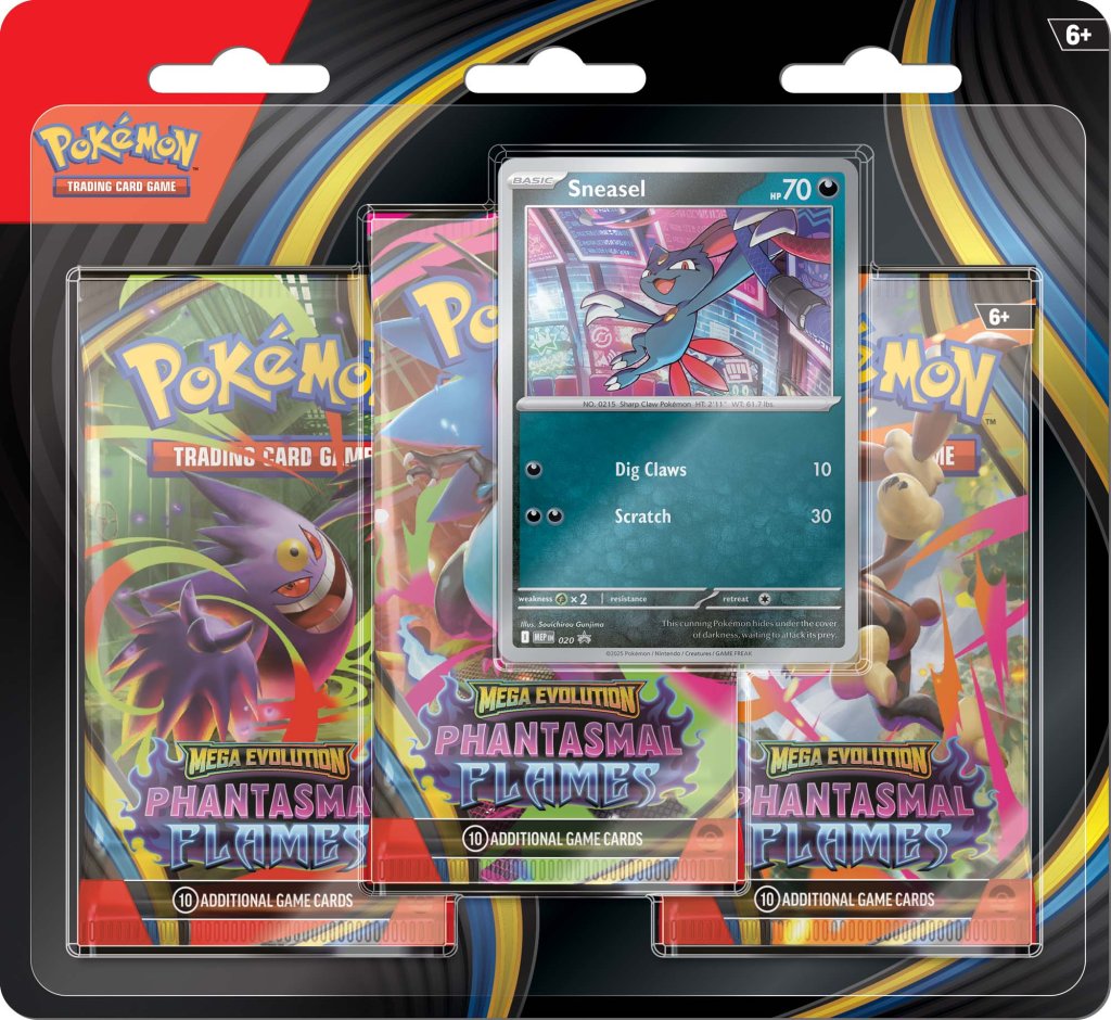 Pokemon TCG: Mega Evolution - Phantasmal Flames Three Booster Blister Assorted