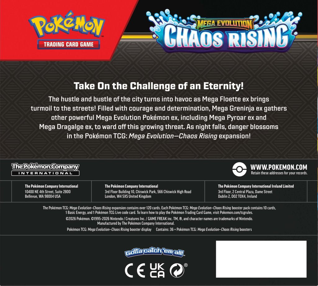 Pre-Order Pokémon TCG: Mega Evolution Chaos Rising Booster