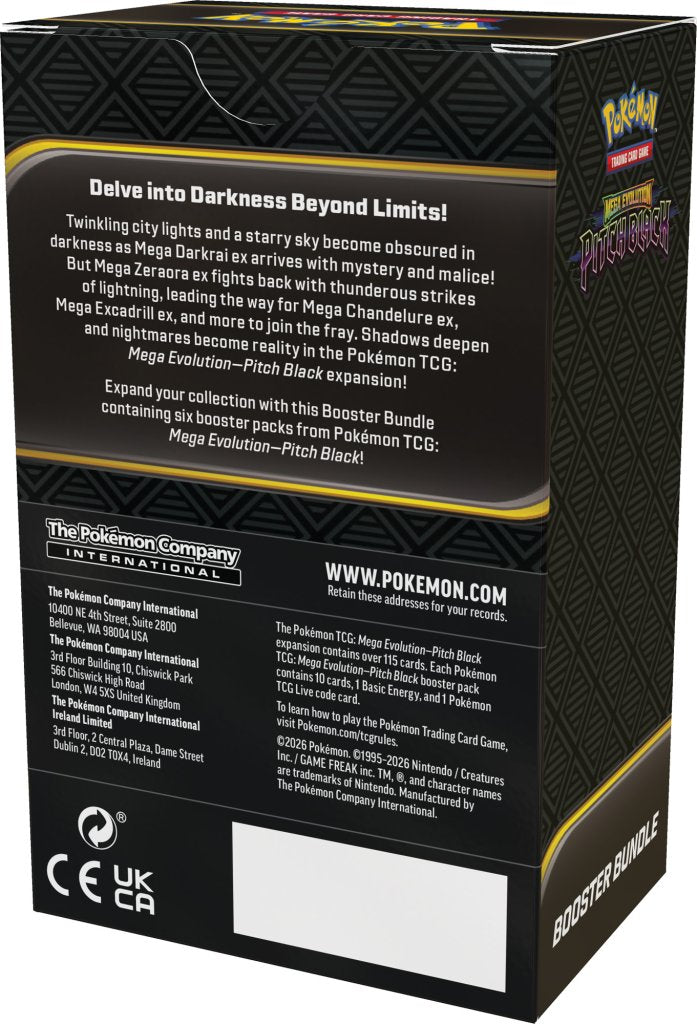 Pre-Order Pokemon TCG Mega Evolutions 5 Pitch Black Booster Bundle