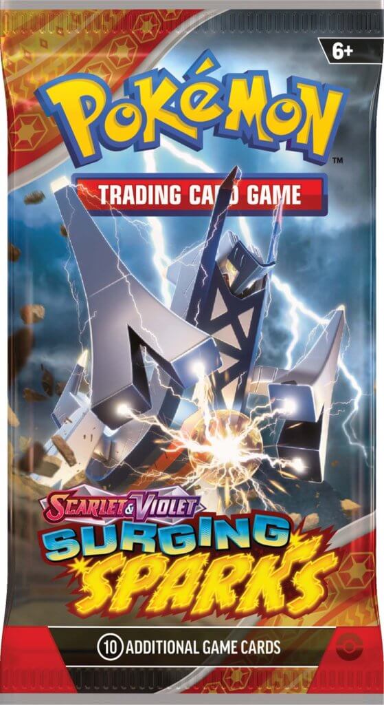 Pokémon TCG Surging Sparks booster pack with Archaludon artwork
