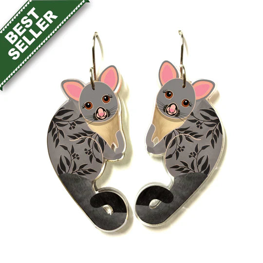 Possum Earrings by Smyle Designs