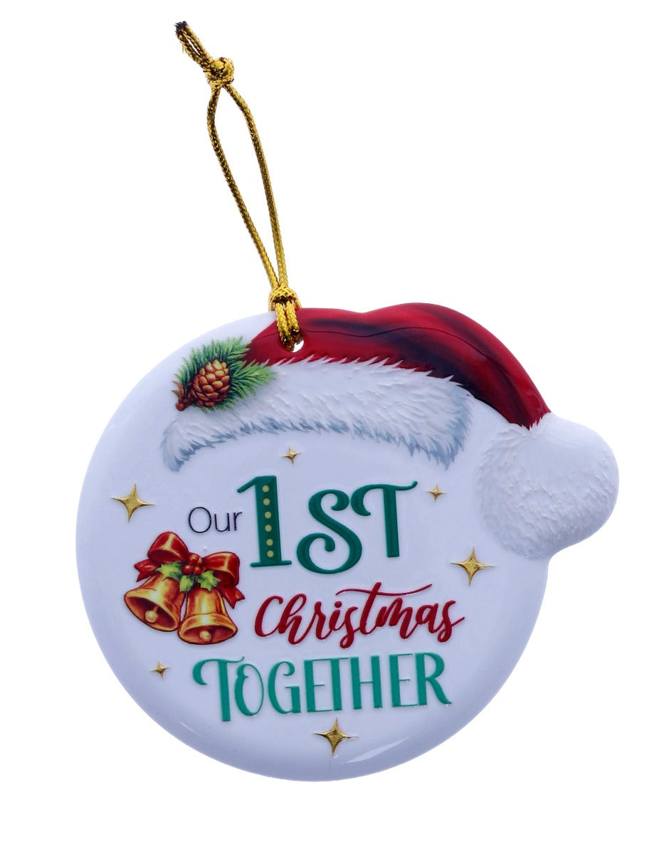 Family Friends House Christmas Sentiments Hanging Ceramic Plaque