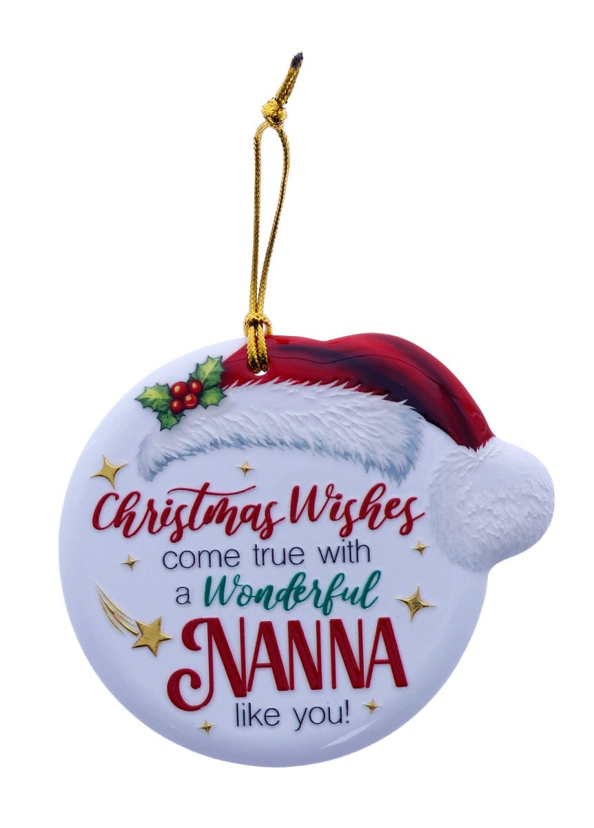 Family Friends House Christmas Sentiments Hanging Ceramic Plaque